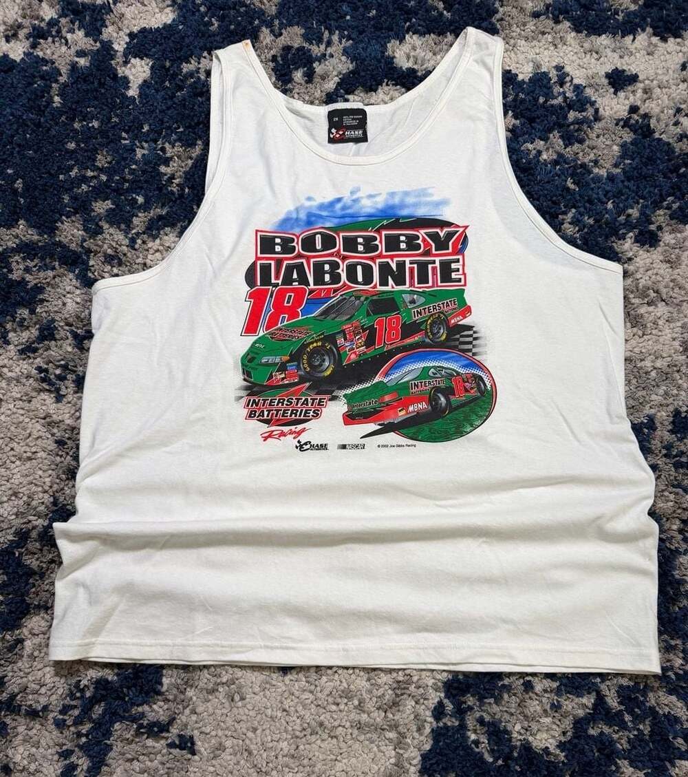 Vintage Chase Authentics Bobby Labonte #18 Interstate Batteries NASCAR Tank Top
